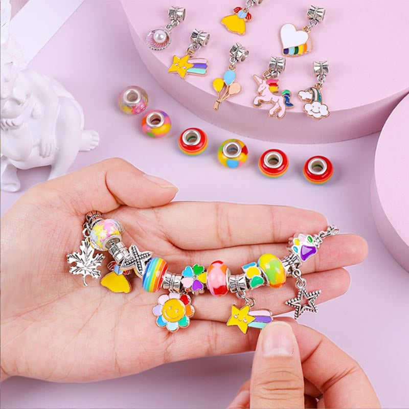 Amazon Hot Selling Kids Puzzle Beaded Bracelet Set Suitable for 6-12 Years Old Girls Party Birthday Gift