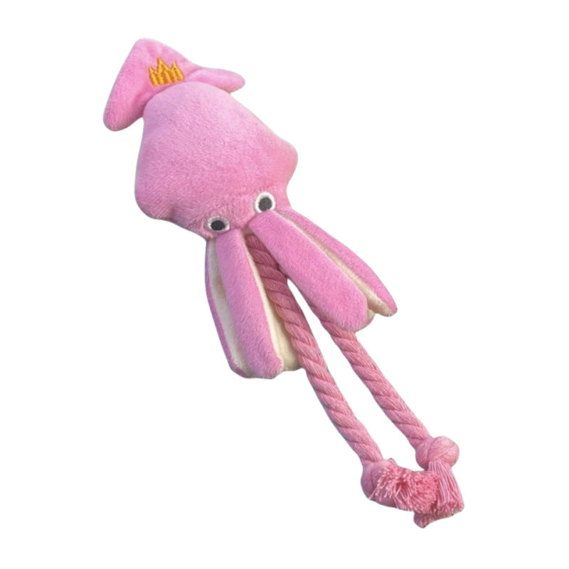 Dog Toy Simulation Octopus Doll Sound Pet Plush Toy Self-Hi Interactive Bite Resistant Teeth Cleaning Dog Toy
