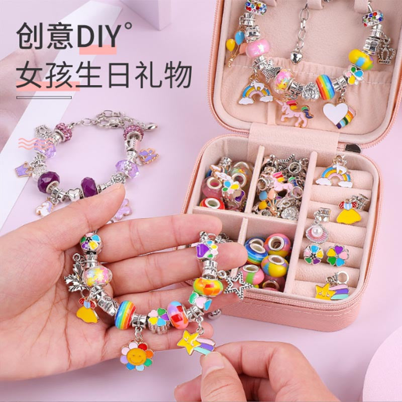 Amazon Hot Selling Kids Puzzle Beaded Bracelet Set Suitable for 6-12 Years Old Girls Party Birthday Gift
