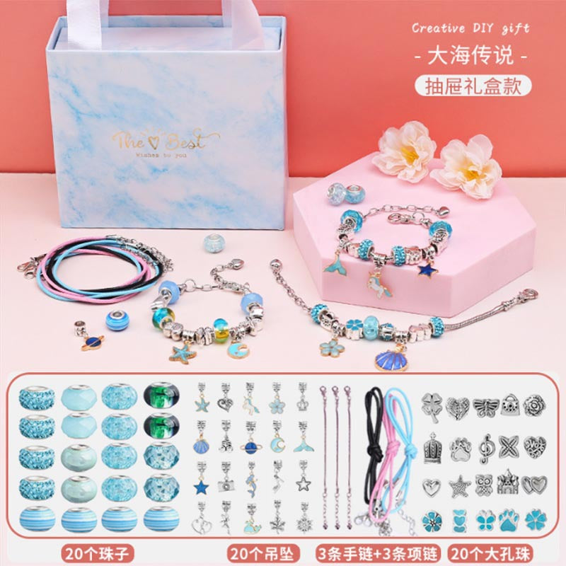 Amazon Hot Selling Kids Puzzle Beaded Bracelet Set Suitable for 6-12 Years Old Girls Party Birthday Gift