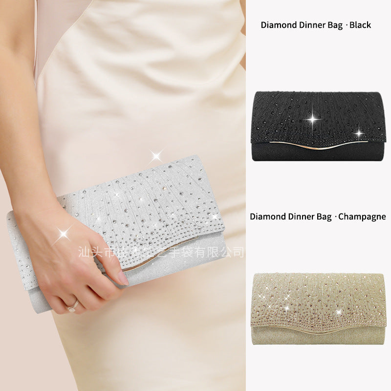 New rhinestone dress bag fashion party banquet bag KTV bag light luxury hand-held dinner bag