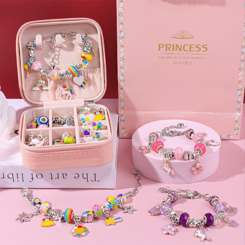 Amazon Hot Selling Kids Puzzle Beaded Bracelet Set Suitable for 6-12 Years Old Girls Party Birthday Gift