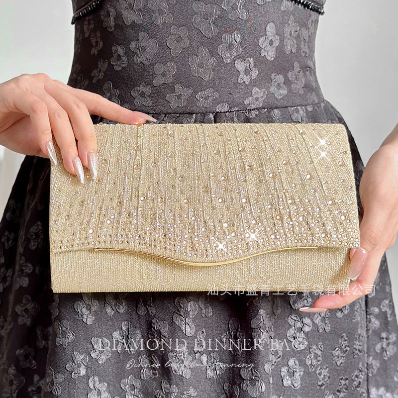 New rhinestone dress bag fashion party banquet bag KTV bag light luxury hand-held dinner bag