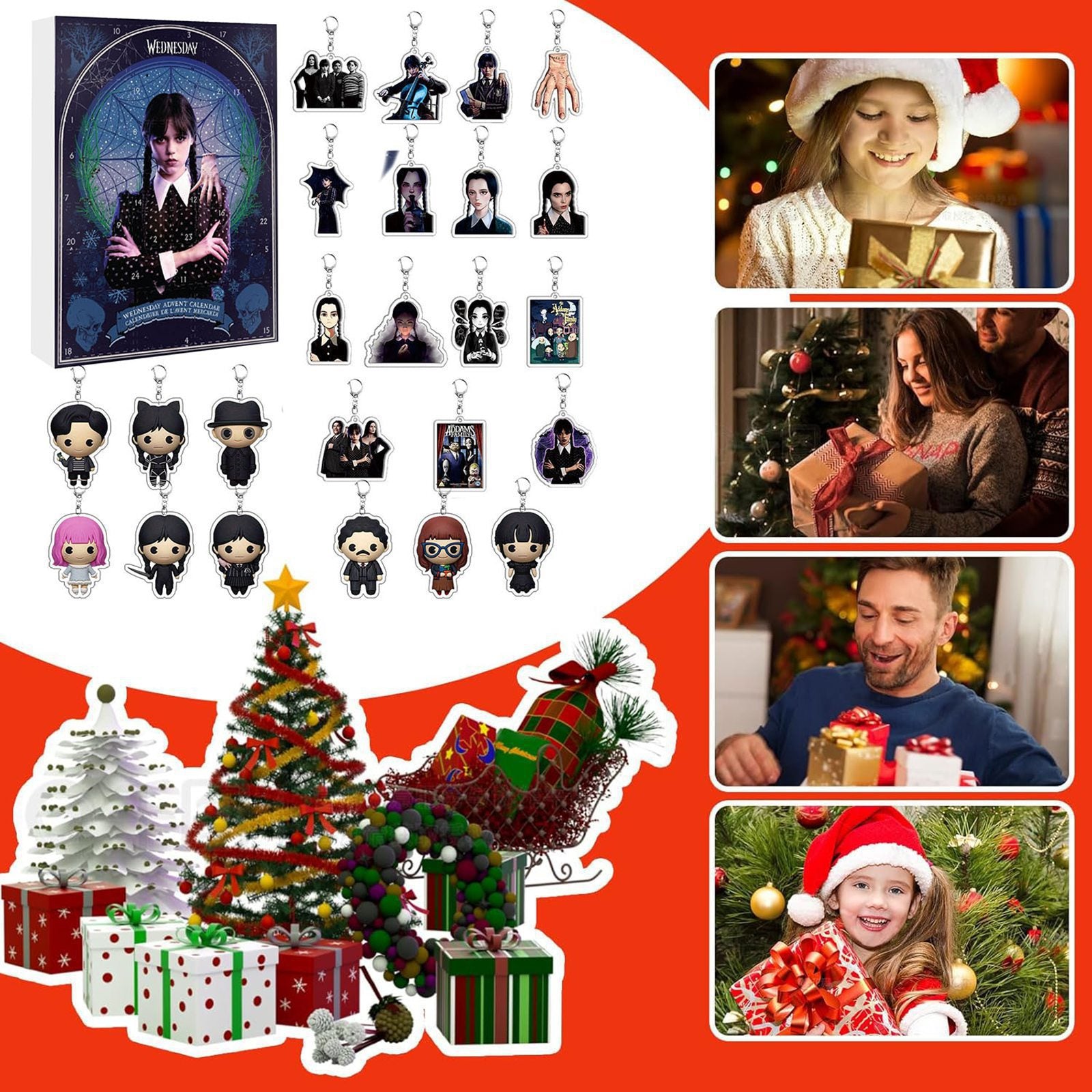 Wednesday Advent Calendar Christmas Tree Ornament 2025 Countdown Christmas Calendar Blind Box