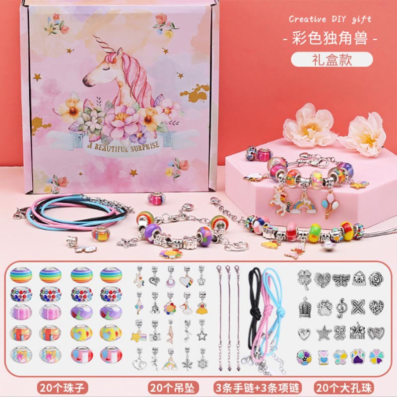 Amazon Hot Selling Kids Puzzle Beaded Bracelet Set Suitable for 6-12 Years Old Girls Party Birthday Gift