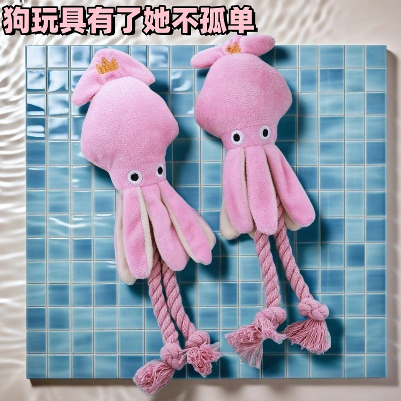 Dog Toy Simulation Octopus Doll Sound Pet Plush Toy Self-Hi Interactive Bite Resistant Teeth Cleaning Dog Toy