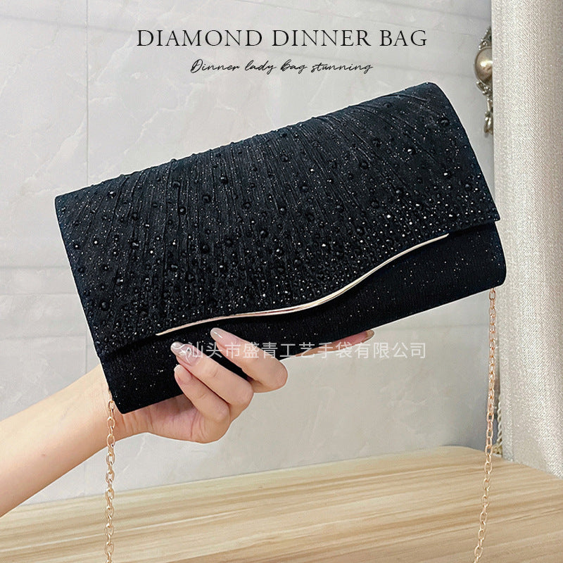 New rhinestone dress bag fashion party banquet bag KTV bag light luxury hand-held dinner bag