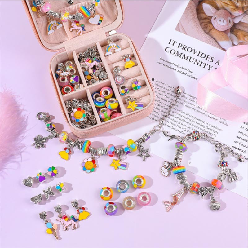 Amazon Hot Selling Kids Puzzle Beaded Bracelet Set Suitable for 6-12 Years Old Girls Party Birthday Gift