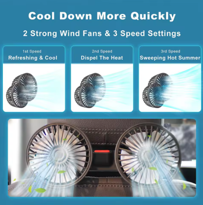 Adjustable Car Backseat Fan